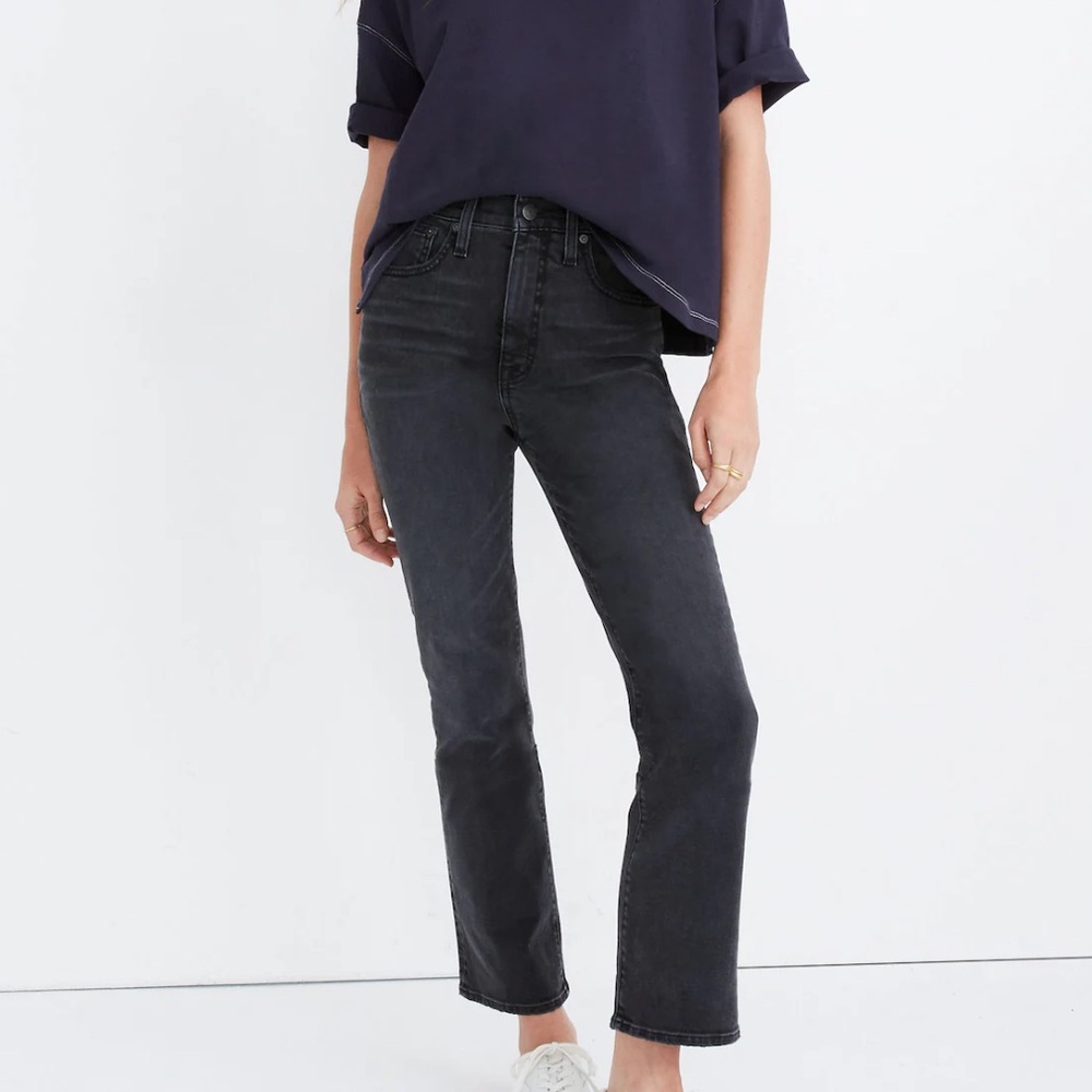 Madewell Slim Demi-Boot Gray Wash Stretch Cotton Jeans Ladies size 28